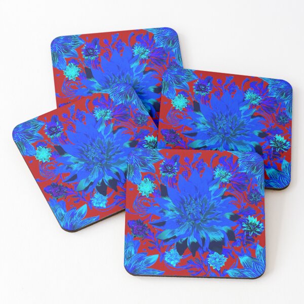 Item preview, Blue Flower pattern (red) designed and sold by Sghetti.