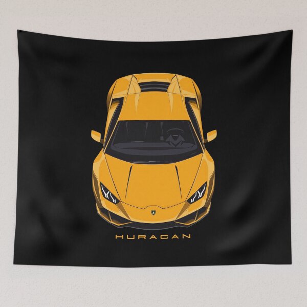 Item preview, Lambo Huracan Yellow illustration designed and sold by blackdogshop.