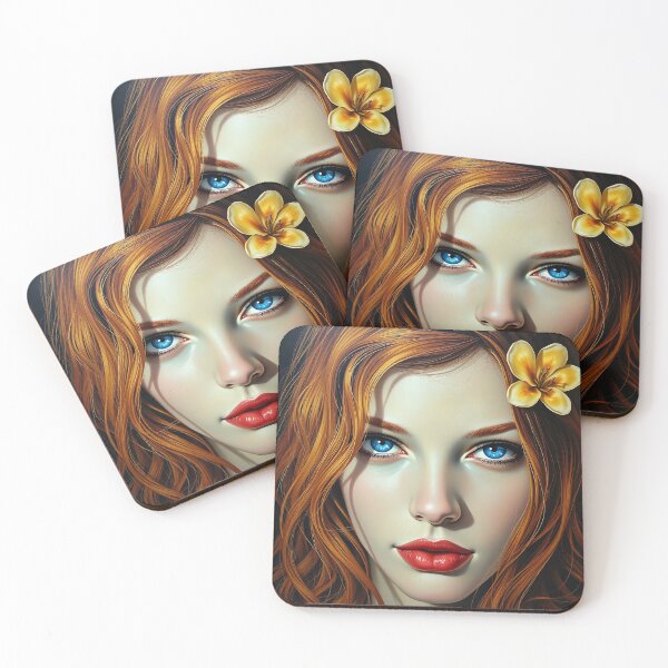 Item preview, Vivid Beauty with Blue Eyes and a Yellow Flower designed and sold by Mido-artister.