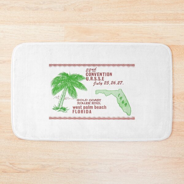 Item preview, 1969 URSSE Convention Gold Coast Roller Rink West Palm Beach Florida Roller Skating Rink Sticker Decal Label designed and sold by tislord.
