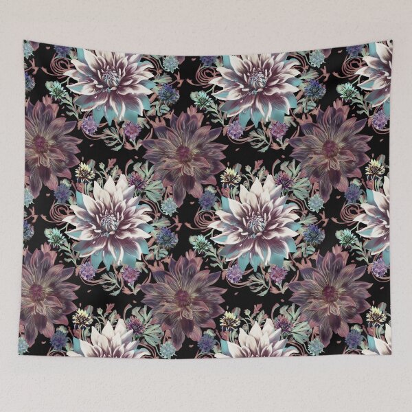 Item preview, Pale Flower pattern (black) designed and sold by Sghetti.