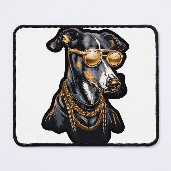 Item preview, Greyhound Gangster with gold chains and glasses designed and sold by Sweede.