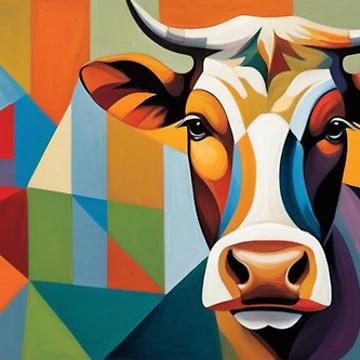 Artwork thumbnail, Abstract Colorful Cows by RJsphotography and More