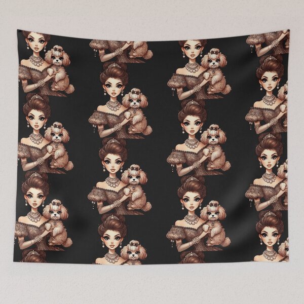 Item preview, Glamorous Lady and Her Dog - Cartoon-Style Design designed and sold by Desireehaz.