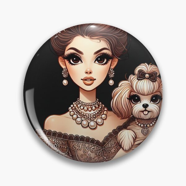 Item preview, Glamorous Lady and Her Dog - Cartoon-Style Design designed and sold by Desireehaz.