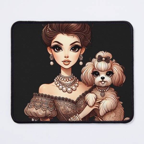 Item preview, Glamorous Lady and Her Dog - Cartoon-Style Design designed and sold by Desireehaz.