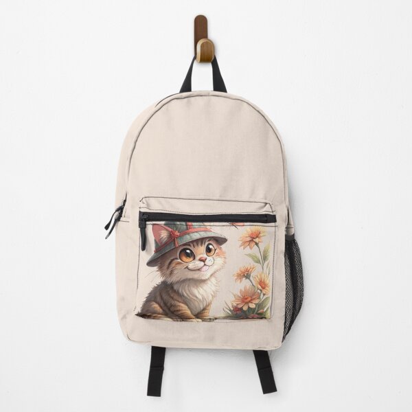 Item preview, Adventurous Cat with Butterfly and Flowers designed and sold by Alihassan-Art.
