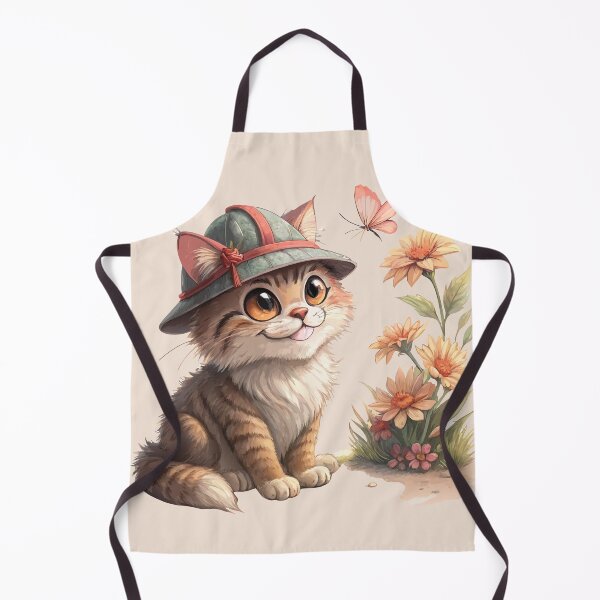 Item preview, Adventurous Cat with Butterfly and Flowers designed and sold by Alihassan-Art.