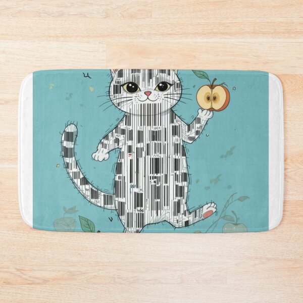 Item preview, kawaii cat joggling half-apples designed and sold by Azrabi.