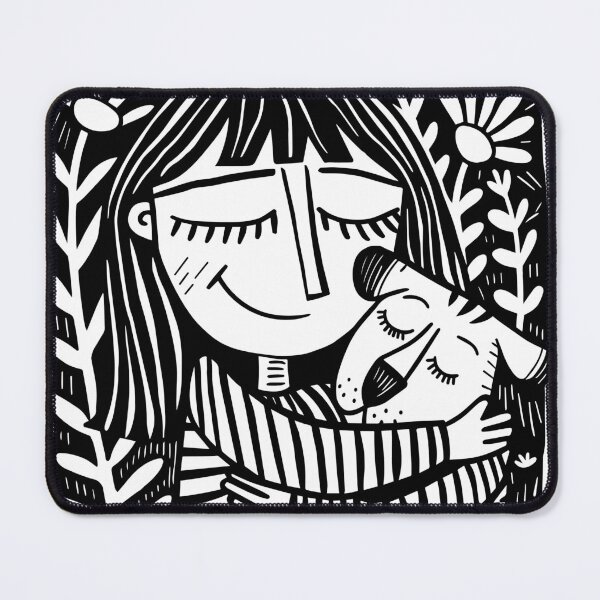 Item preview, Mom and Dog Bonding Illustration - Dog Lover Gifts - Pet Lover Decor designed and sold by House Of Roza.