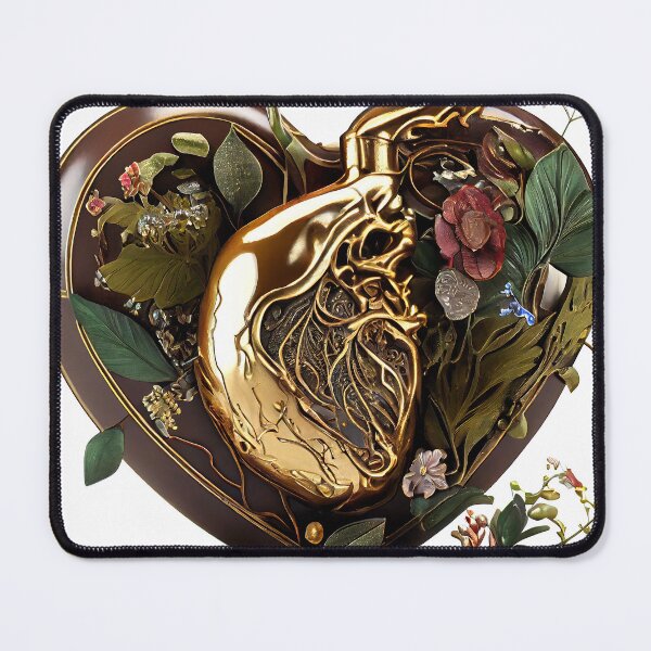 Item preview, Blooming anatomical human golden heart designed and sold by anytka.