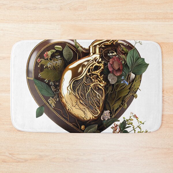 Item preview, Blooming anatomical human golden heart designed and sold by anytka.