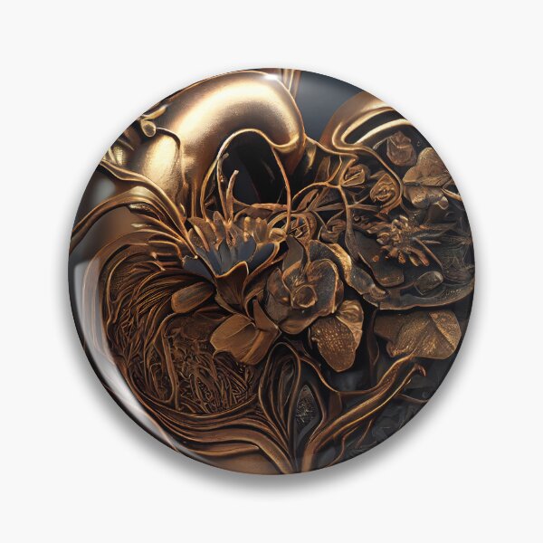 Item preview, Blooming anatomical human golden heart designed and sold by anytka.