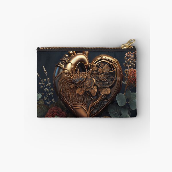 Item preview, Blooming anatomical human golden heart designed and sold by anytka.