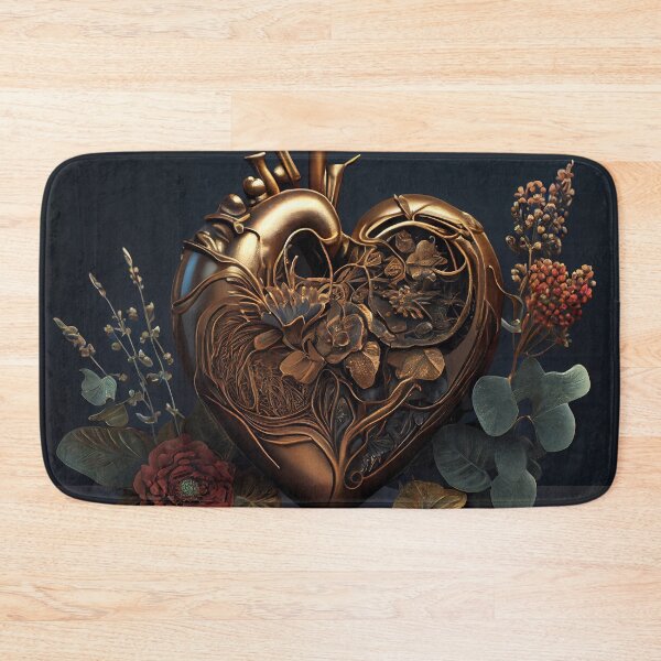Item preview, Blooming anatomical human golden heart designed and sold by anytka.