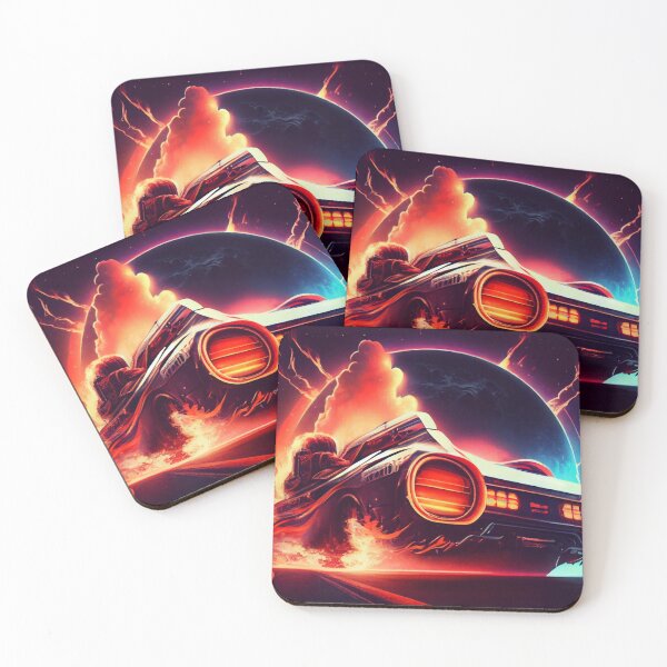 Item preview, The futuristic retro landscape of the 80s. Illustration of the sun and car in retro style. Suitable for the design of the 80s style designed and sold by anytka.