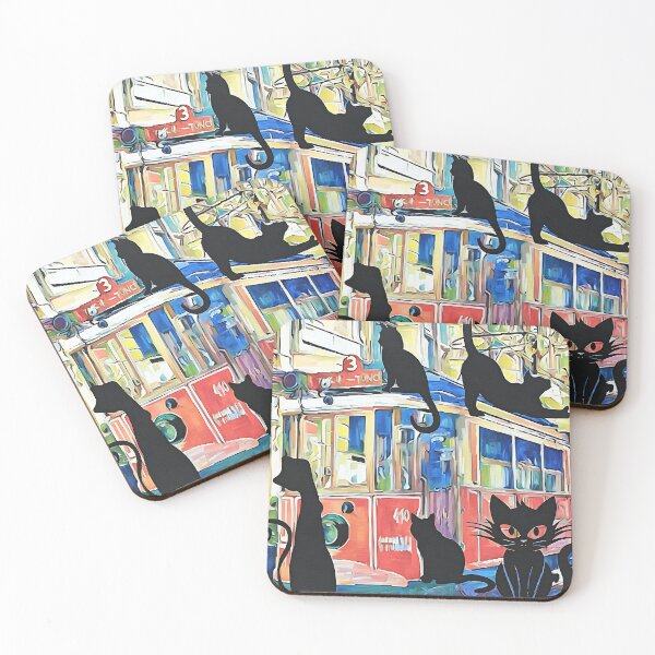 Item preview, Tram for cats  designed and sold by wallartofmio.