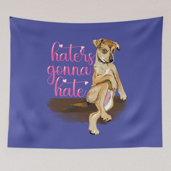 Item preview, "Haters Gonna Hate" Chill Dog Illustration - A Perfect Blend of Attitude & Relaxation designed and sold by Pandositive.