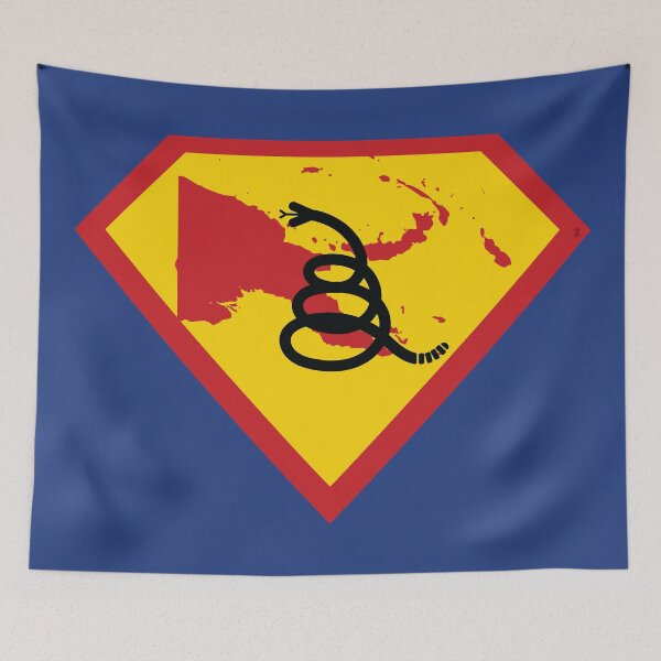 Item preview, PAPUA NEW GUINEA SHIELD - Freedom Is The Superpower - Modern Gadsden Snake Flag - Dont Tread On Me SUPERHERO design designed and sold by pelagio.