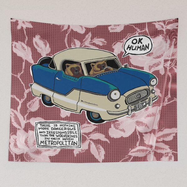 Item preview, Wolverines in Their Nash Metropolitan - OK Human designed and sold by IanForbesArt.
