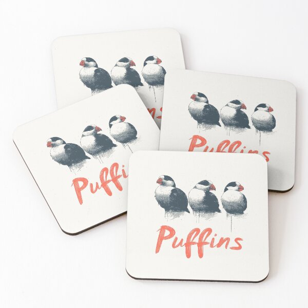 Item preview, Minimalist Puffin Trio Illustration with Bold Typography designed and sold by Retro Travel Design.