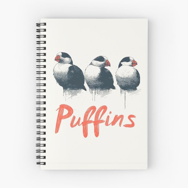 Item preview, Minimalist Puffin Trio Illustration with Bold Typography designed and sold by Retro Travel Design.