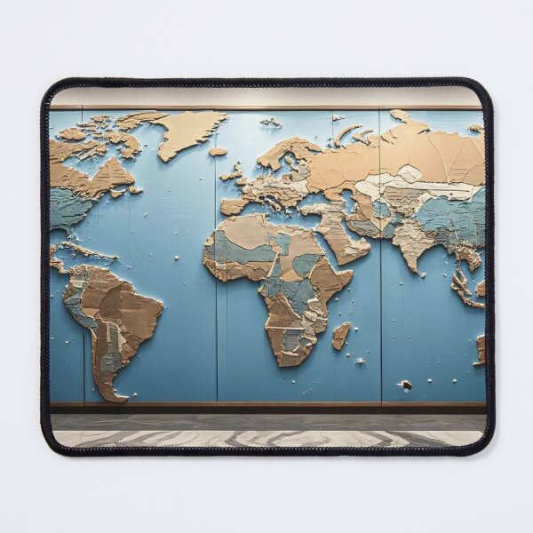 Item preview, Modern World Map Wall Art in an Elegant Interior designed and sold by yaser1234.