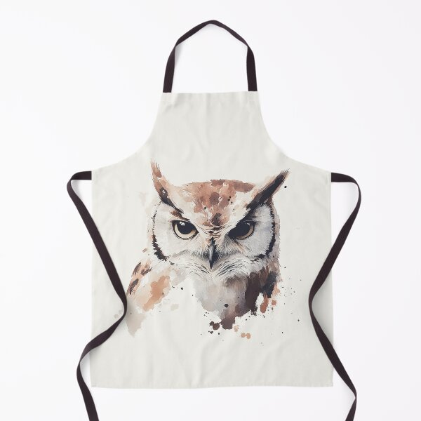 Item preview, Eastern Screech Owl Watercolor Portrait with Splatter Effect designed and sold by Retro Travel Design.