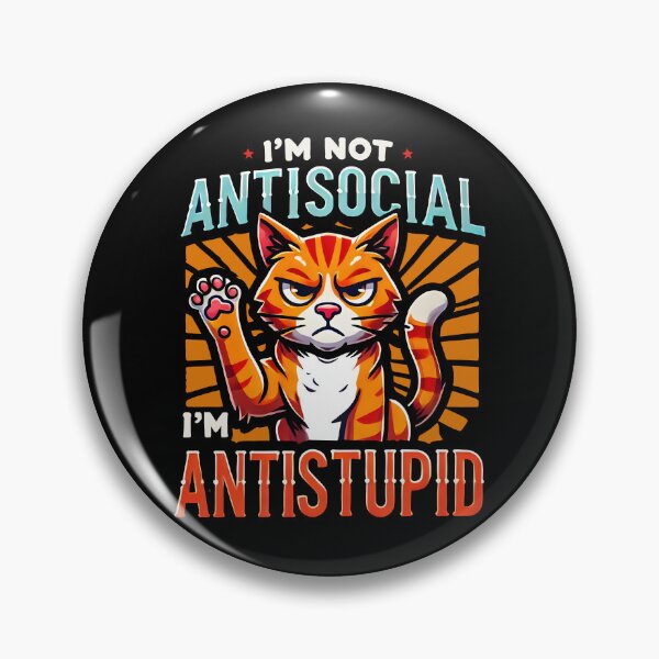 Item preview, Antisocial Antistupid Funny Grumpy Cat Design designed and sold by DrawHandArt.