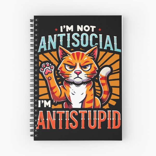 Item preview, Antisocial Antistupid Funny Grumpy Cat Design designed and sold by DrawHandArt.