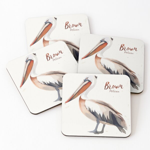 Item preview, Brown Pelican Watercolor Illustration with Elegant Typography designed and sold by Retro Travel Design.