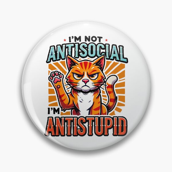 Item preview,  Antisocial Antistupid Funny Grumpy Cat Design designed and sold by DrawHandArt.