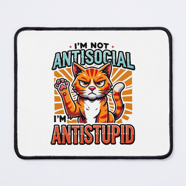 Item preview,  Antisocial Antistupid Funny Grumpy Cat Design designed and sold by DrawHandArt.