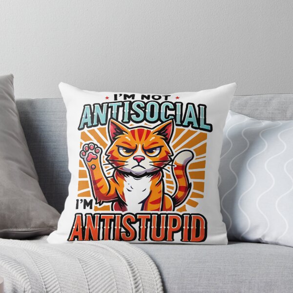 Item preview,  Antisocial Antistupid Funny Grumpy Cat Design designed and sold by DrawHandArt.