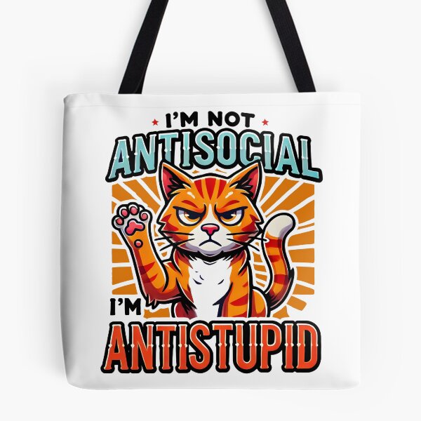 Item preview,  Antisocial Antistupid Funny Grumpy Cat Design designed and sold by DrawHandArt.