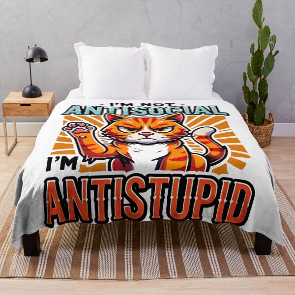 Item preview, Antisocial Antistupid Funny Grumpy Cat Design designed and sold by DrawHandArt.