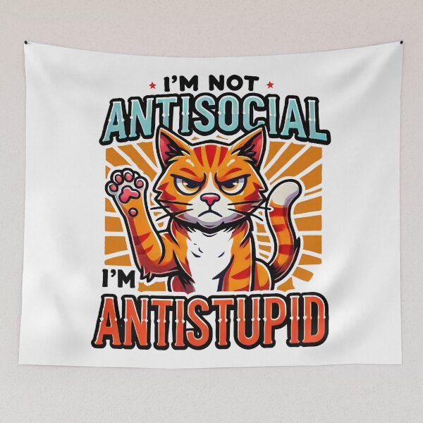 Item preview,  Antisocial Antistupid Funny Grumpy Cat Design designed and sold by DrawHandArt.