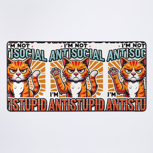 Item preview,  Antisocial Antistupid Funny Grumpy Cat Design designed and sold by DrawHandArt.