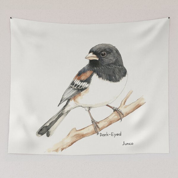 Item preview, Dark-Eyed Junco Illustration with Delicate Watercolor Style designed and sold by Retro Travel Design.