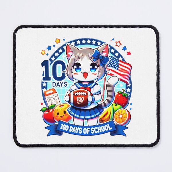 Item preview, I Tackled 100 Days Of School 100th Day Anime Cat Football Player for Student Teacher designed and sold by Creat-Des.