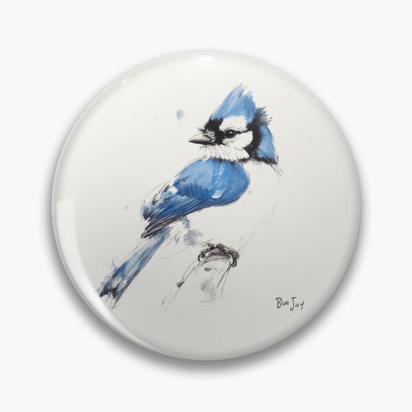 Item preview, Blue Jay Watercolor and Sketch Style Illustration designed and sold by Retro Travel Design.