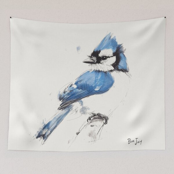 Item preview, Blue Jay Watercolor and Sketch Style Illustration designed and sold by Retro Travel Design.