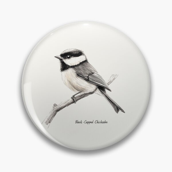 Item preview, Black-Capped Chickadee Illustration with Intricate Pencil Detailing designed and sold by Retro Travel Design.