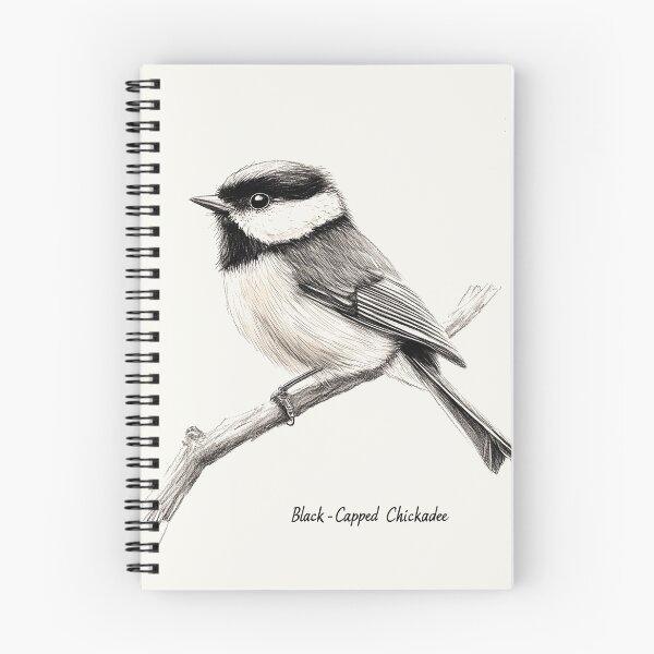 Item preview, Black-Capped Chickadee Illustration with Intricate Pencil Detailing designed and sold by Retro Travel Design.