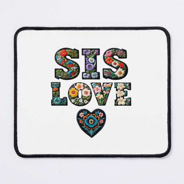 Item preview, Floral Sis Love – Embroidered Text Art for Sisters designed and sold by mayank2401.