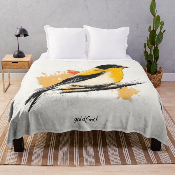 Item preview, American Goldfinch Illustration with Vibrant Splash Background designed and sold by Retro Travel Design.
