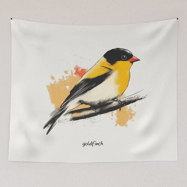 Item preview, American Goldfinch Illustration with Vibrant Splash Background designed and sold by Retro Travel Design.
