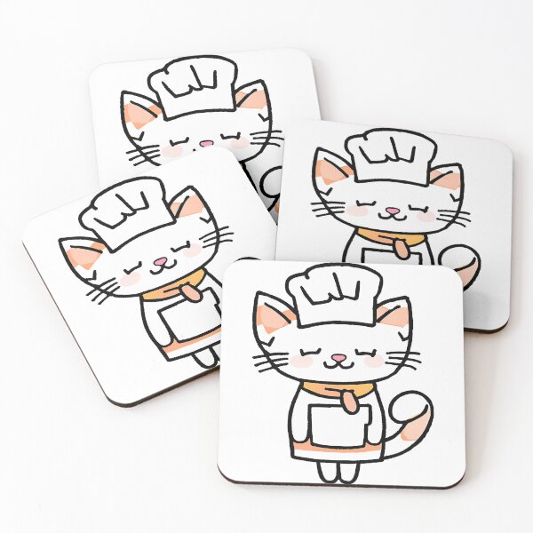 Item preview, Adorable Kawaii Cat Chef Art - Cute Culinary Kitty designed and sold by CuteAndAesthetic.