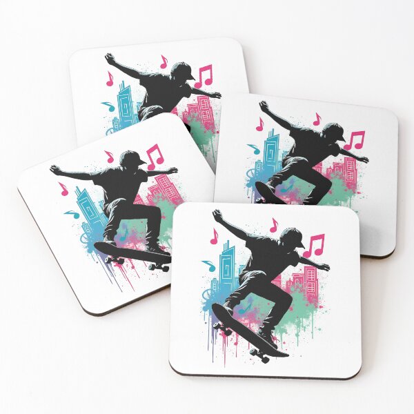 Item preview, Graffiti-Style Skateboarder Performing Trick designed and sold by VibeTCreations.