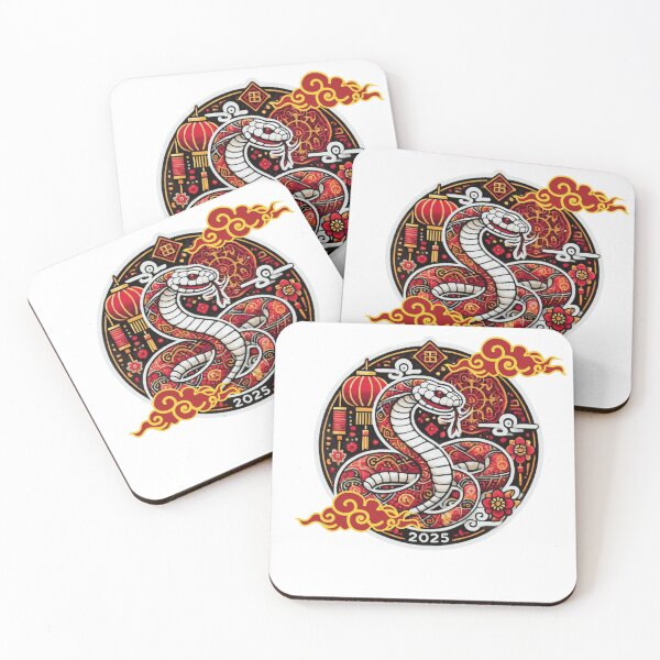 Item preview, Year Of The Snake Red and Yellow Chinese New Year 2025 designed and sold by DigiSudu.